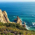 A beautiful view of the Cabo da Roca coast, the westernmost point of the European continent, in the parish of Colares, municipality of Sintra