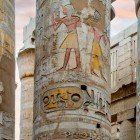 Exceptional details of a colonnade in the Karnak Temple Complex in Luxor, Egypt