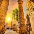 Karnak Temple Complex, the enormous columns of the "Great Hypostyle Hall" of Seti I and Ramses II