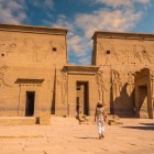 Temple dedicated to Isis, goddess of love, on Agilkia Island in Lake Nasser, Aswan Governorate, Egypt