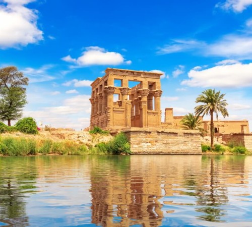 Trajan's Kiosk of the Temple of Philae on Agilkia Island in the Nile, Aswan, Egyp