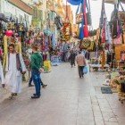 The old souk of Aswan, filled with shops offering typical Egyptian products and souvenirs