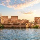 Philae Island (in Greek, Philae) with the sanctuary of the cult of Isis built in the 4th century B.C. and Trajan's Kiosk, where the god Khnum, the moon god, was worshipped