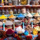 Sale of spices and dried fruit in a Nubian village near Aswan, Egypt