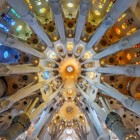 Sagrada Familia spectacular details of the central nave