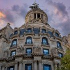 Detail of a building with Art Nouveau Baroque architecture