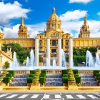 The fountain at Plaça d'Espanya in Barcelona, at the foot of Montjuïc, was designed by Josep Maria Jujol, a disciple of Gaudí. It is called the Fountain of the Three Seas and is one of the city's symbols