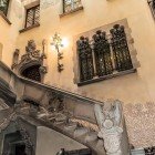 Details of the staircase in the internal courtyard of Casa Amatller on Passeig de Gràcia, in the block known as the Manzana de la Discordia