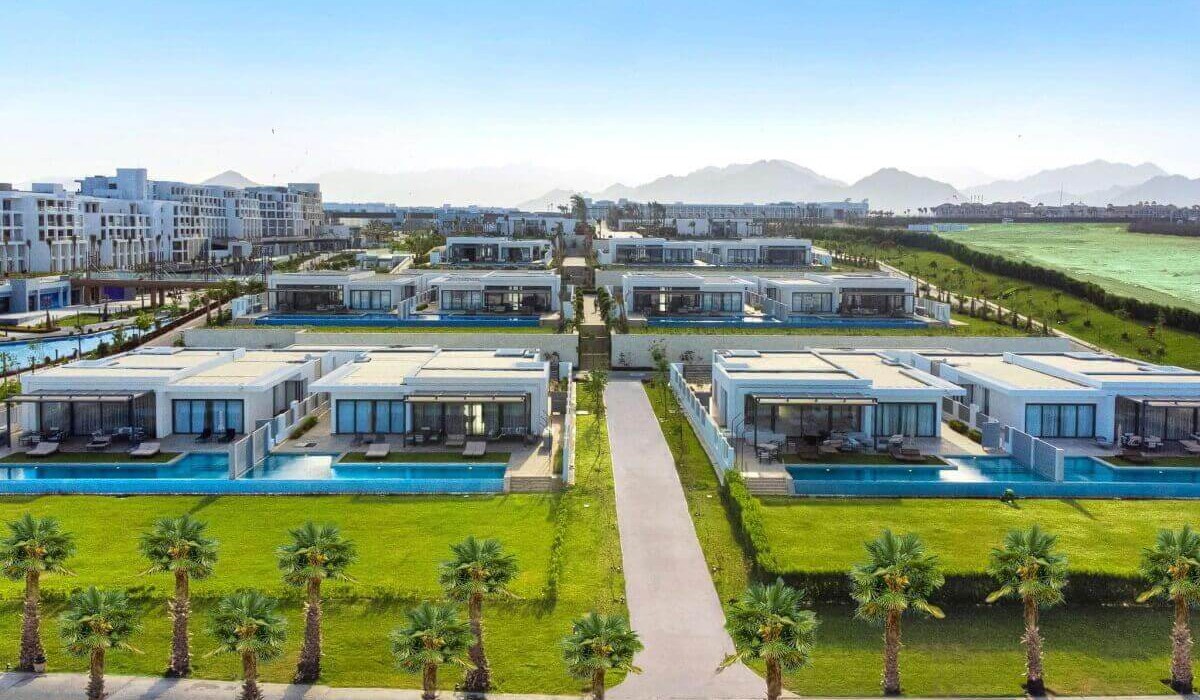 Club Privè by Rixos Sharm El Sheikh - Aerial view of the Privè and Premium Villa complex with private pools and gardens.